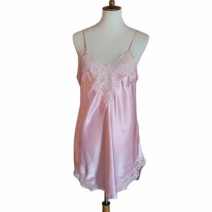Vintage VS Gold‎ Label Pink Liquid Satin Chemise